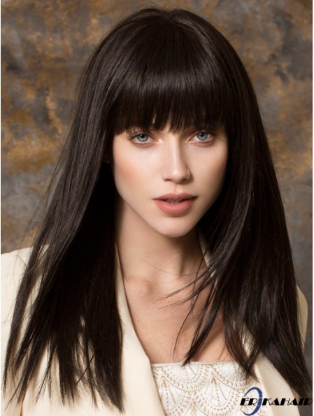 Beste synthetische Perücken mit Pony Monofilament Straight Style Black Farbe