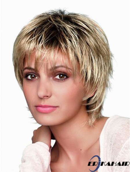 8 Zoll kurze gestaltete blonde gerade Bob Perücken