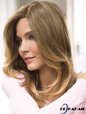 Blonde 16  inchOhne Pony Lange Schöne Monofilament Perücken