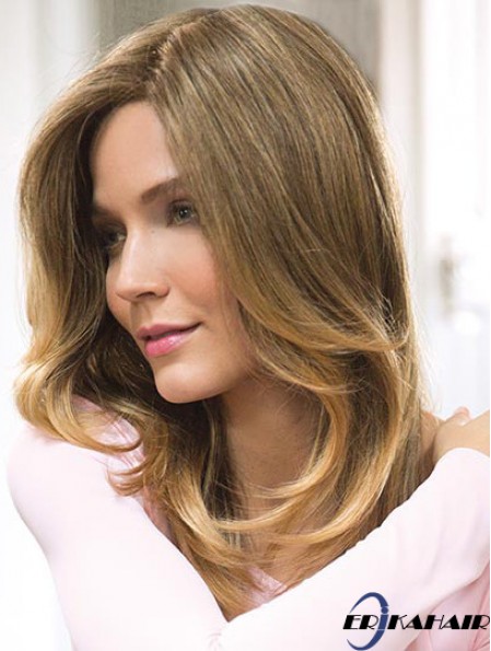 Blonde 16  inchOhne Pony Lange Schöne Monofilament Perücken