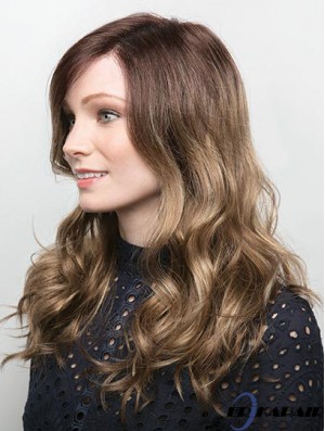 Blonde 16  inchOhne Pony Lange Schlanke Monofilament Perücken