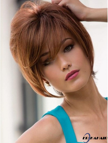 Mit Pony Auburn Straight 9  inchShort Synthetic Perücken
