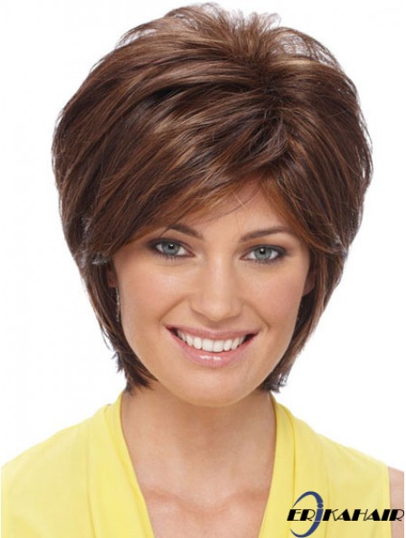 Schlanke synthetische Perücken Auburn Farbe Short Length Layered Style