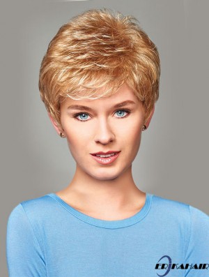 Kaufen Sie Synthetic With Capless Short Length Blonde Color