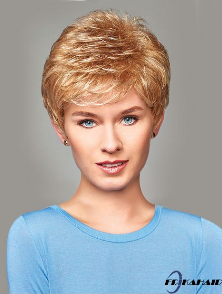 Kaufen Sie Synthetic With Capless Short Length Blonde Color