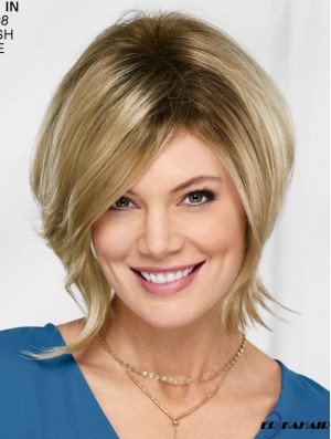 10 Zoll Kinn Länge Blonde Straight New Bob Perücken