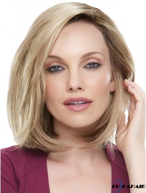 Schulterlange Straight Bobs Blonde Beste 100% handgebundene Perücken