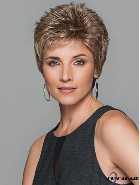 Capless Blonde 4 Zoll Short Boycuts Synthetische Perücken