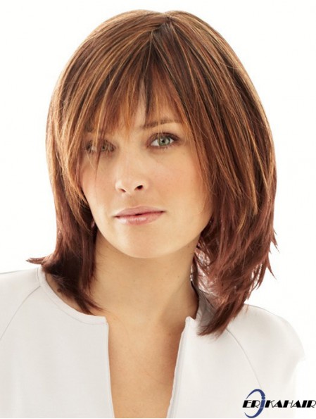 Synthetische Perücken Online UK Mit Monofilament Layered Cut Straight Style
