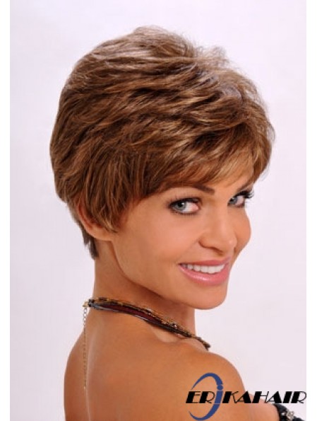 Synthetic Hair Wavy Style Auburn Farbe abgeschnitten Länge