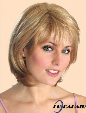 Günstige synthetische Spitze Front Perücken Straight Style Blonde Farbe Kinn Länge