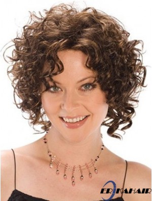 Hitzebeständige synthetische Perücken Curly Style Brown Color Classic Cut