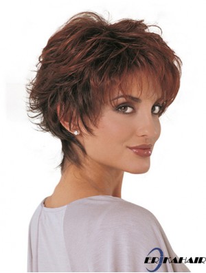 Synthetische Mode Perücken Classic Cut Short Length Auburn Farbe