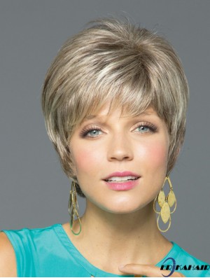 Perücken aus synthetischer Spitze für weiße Frauen Monofilament Straight Style