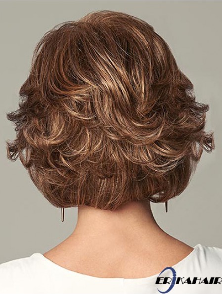 Flexibilität Auburn Chin Kinn geschichteten gewellten glueless Lace Front Perücken