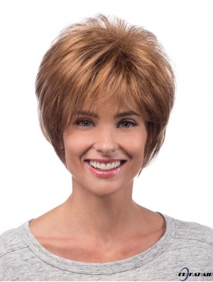 Hot Hair Synthetic Perücken Kinnlänge Straight Style Auburn Farbe