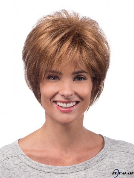 Hot Hair Synthetic Perücken Kinnlänge Straight Style Auburn Farbe
