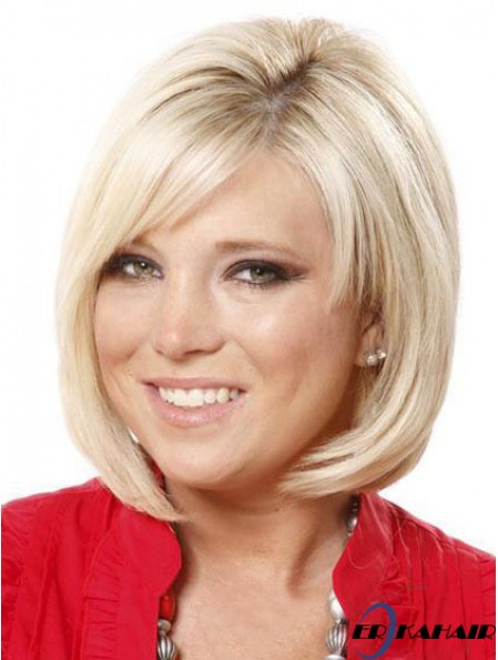 Spitze vorne Kinn Länge gerade blond Online Bob Perücken