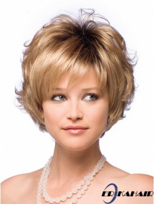 Synthetic Hair UK Mit Capless Short Length Blonde Farbe