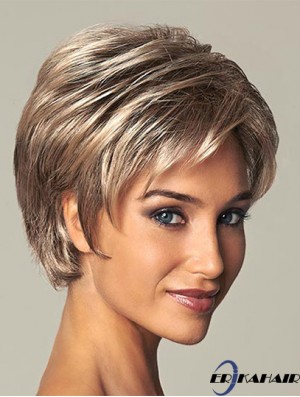 Kurze Damen synthetische Perücke mit Lace Front Straight Style Layered Cut
