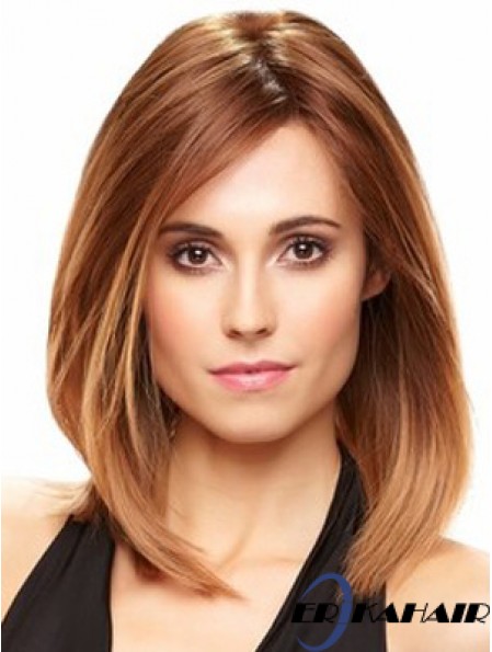 Gerade ohne Pony Schulterlange Auburn Exquisite Lace Front Perücken
