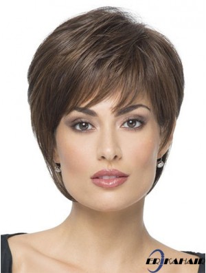 Kurze Boycuts gerade braune Frisuren synthetische Perücken