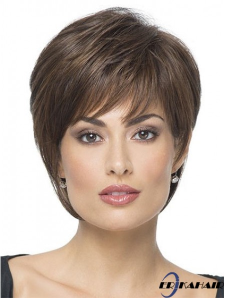Kurze Boycuts gerade braune Frisuren synthetische Perücken