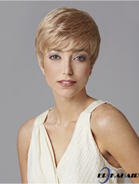 Modische 5 Zoll gerade blonde Boycuts kurze Perücken