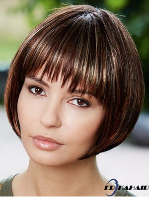 Beste synthetische Perücken für Frauen mit glatter Frisur braune Farbe