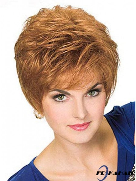 Cropped Straight Boycuts Blonde Style 100% handgebundene Perücken