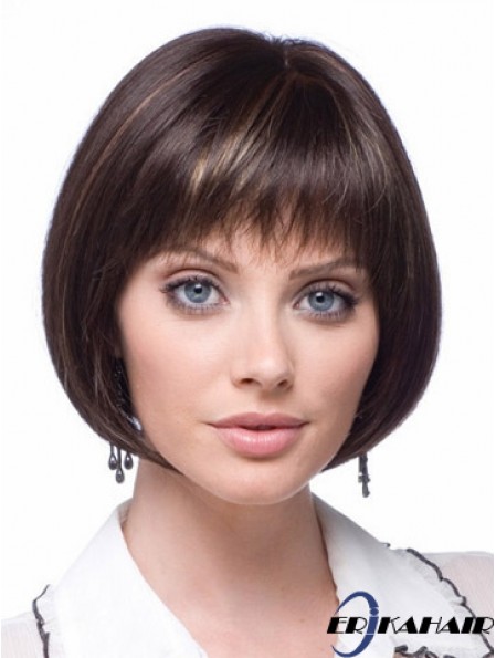 Günstige synthetische Spitze Perücken Kinn Länge Bobs Cut Brown Farbe