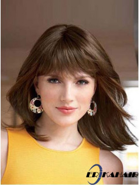 Gerade mit Pony Schulterlange Auburn Style Lace Front Perücken