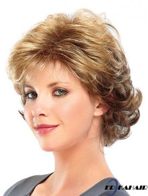 Curly Layered Short Great Blonde Synthetic Perücken