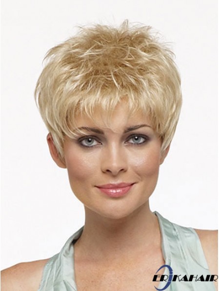 Cropped Boycuts Straight Blonde Online Synthetische Perücken