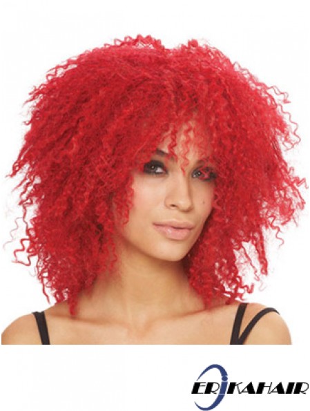Versaute mit Pony Schulterlange rote Art Spitze Front Perücken