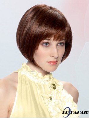 Straight Chin Länge Auburn 10 Zoll Lace Front Durable Bob Perücken