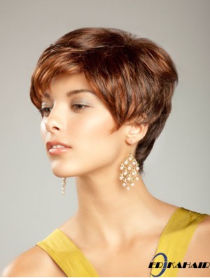 Kurze synthetische Haarperücke Boycuts kurze Länge Auburn Farbe