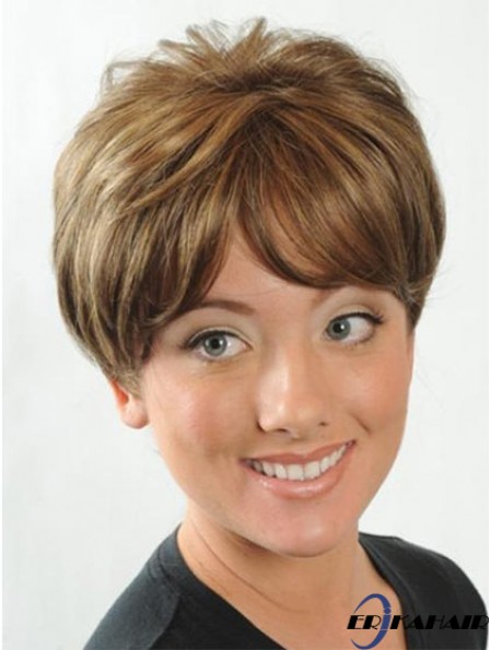 Kurze Boycuts Straight Auburn Online synthetische Perücken