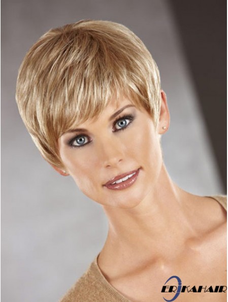 Cropped Boycuts Straight Auburn Perfekte synthetische Perücken