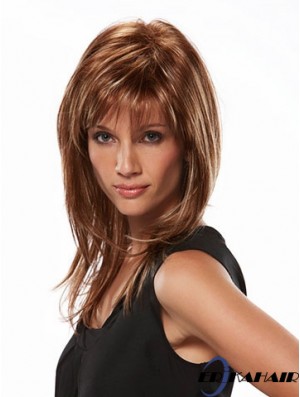 Online Brown Straight Layered Long Perücken