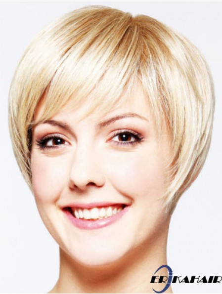 Frisuren 8 Zoll Straight Blonde Layered Short Perücken
