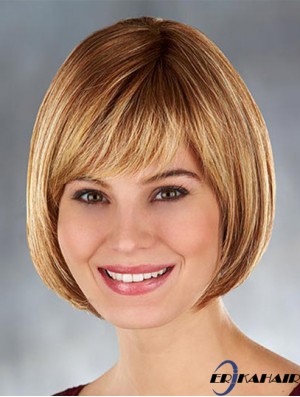 Kinn Länge Blond Beliebte 10 Zoll Straight Bob Perücken