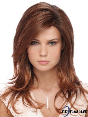 Fashion Auburn Long mit Pony Straight Glueless Lace Front Perücken