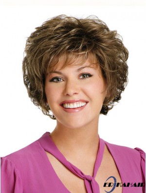 Curly Brown Discount Kurze klassische Perücken