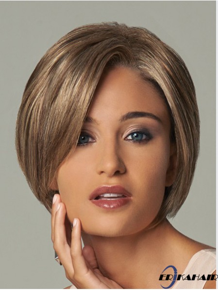 Wellige geschichtete 8 Zoll blonde blonde bequeme synthetische Perücken