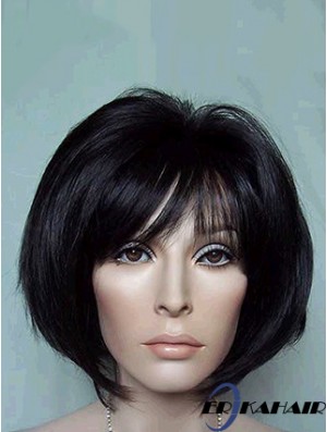 Kinnlange Bobs Straight Black Geeignete synthetische Perücken