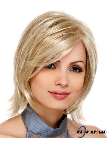 Blonde synthetische Spitze Front Perücken Bobs Haarschnitte Kinnlänge