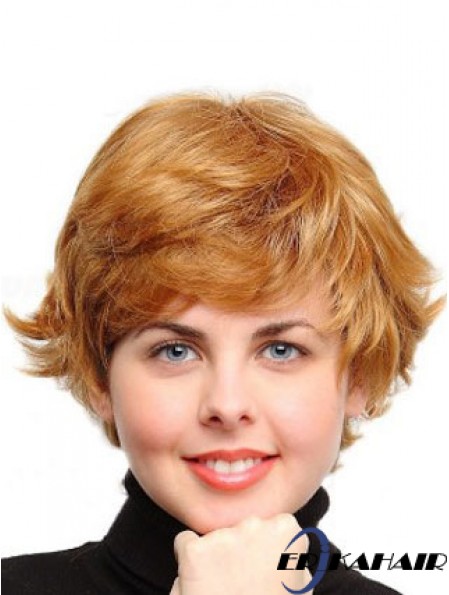 Günstigstes Haar Synthetic Full Head UK Mit Capless Auburn Farbe