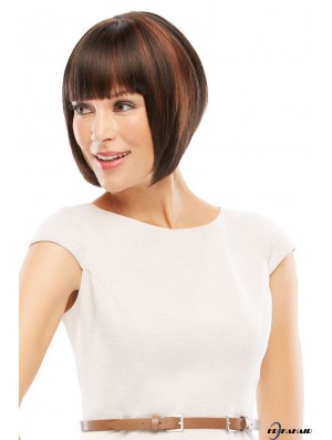Lace Front Short Straight Auburn Moderne Bob Perücken