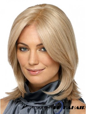 Schulterlange ohne Pony Straight Blonde Designed Synthetic Perücken